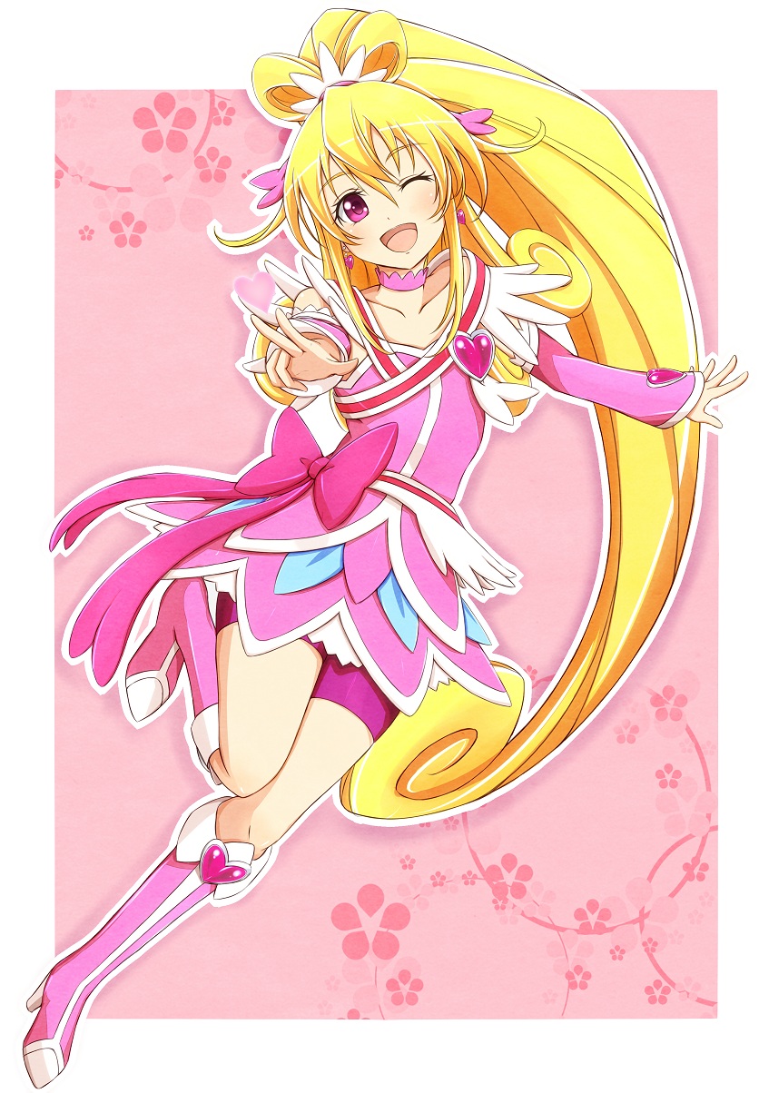 aida mana and cure heart (precure and 1 more) drawn by wakataku