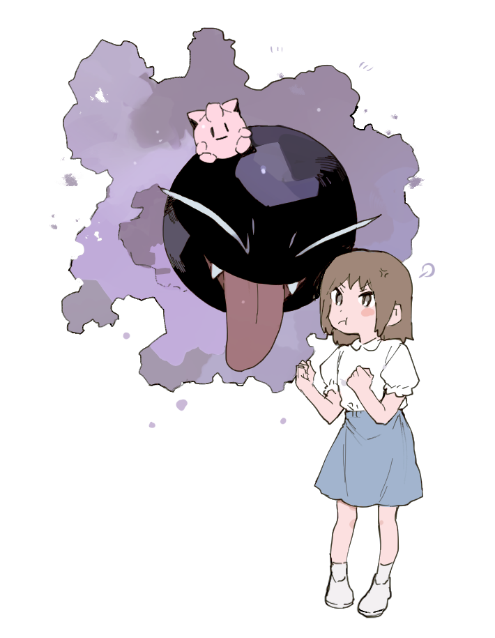 gastly and clefairy (pokemon) drawn by newo_(shinra-p)