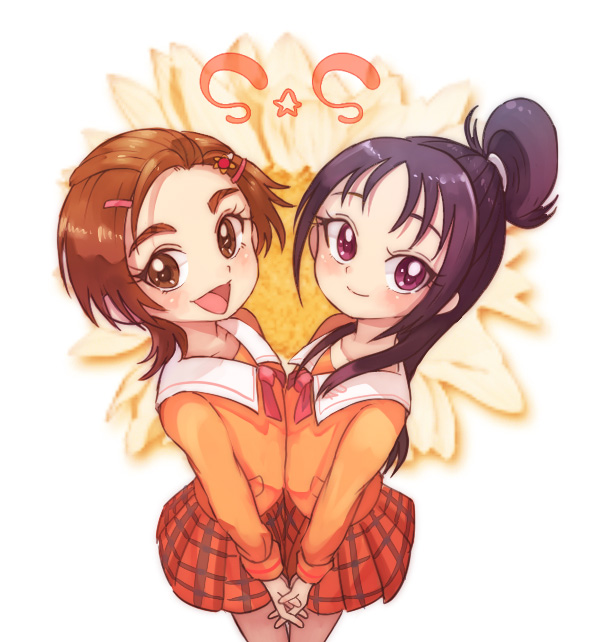 hyuuga saki and mishou mai (precure and 1 more) drawn by oota