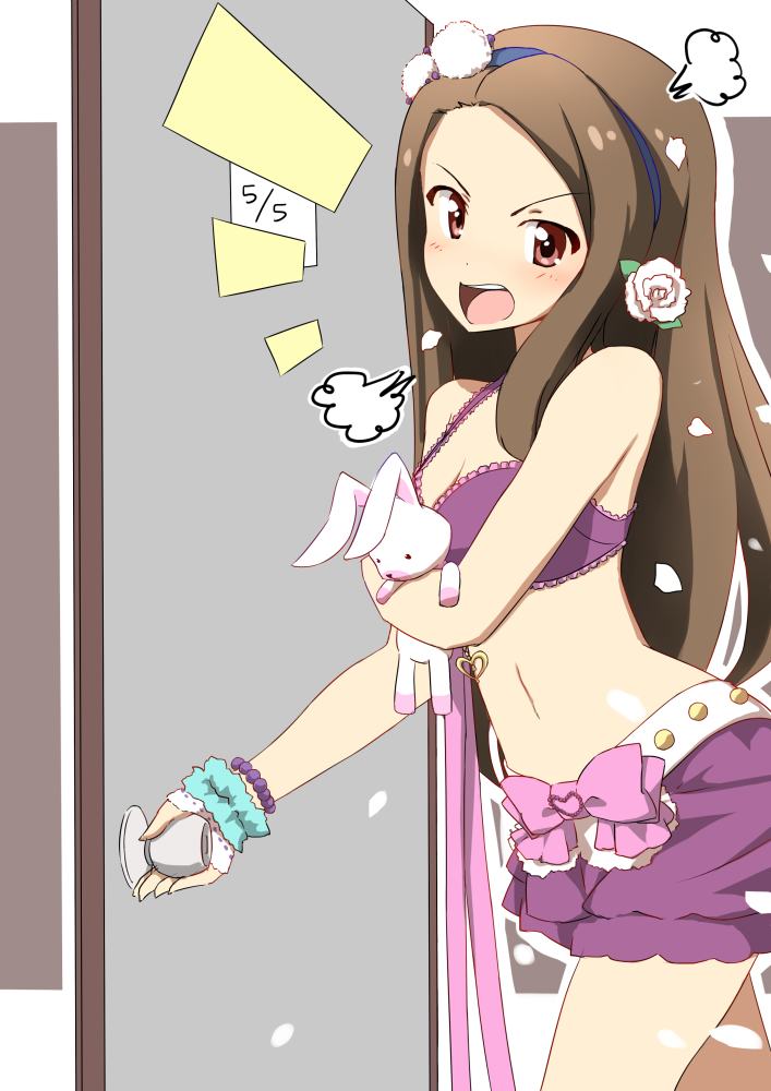 minase iori and usa-chan (idolmaster) drawn by mushiboy