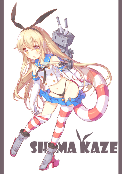 shimakaze and rensouhou-chan (kantai collection) drawn by pf