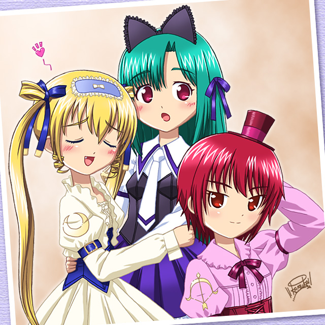 hayama kotono, shirafuji natsuki, and hijiri misaki (saint october) drawn by keisuke_(kei-station)