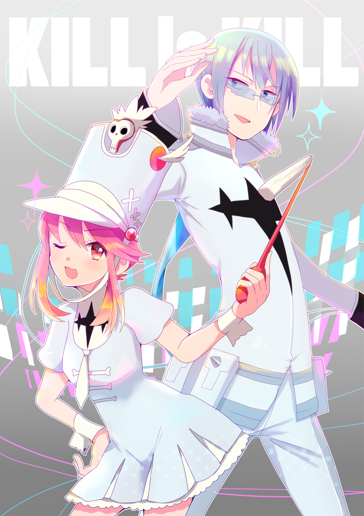 jakuzure nonon and inumuta houka (kill la kill) drawn by matsumae_(tokoroten-max)