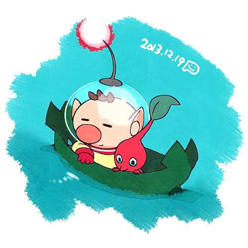 red pikmin and olimar (pikmin) drawn by ghost-pepper