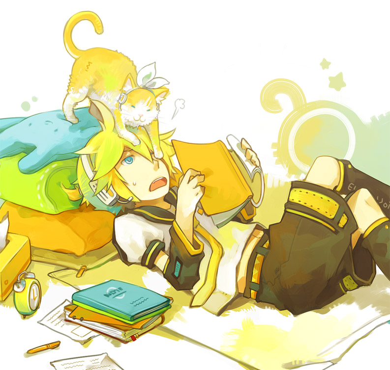kagamine rin and kagamine len (vocaloid) drawn by glider_(guraida)