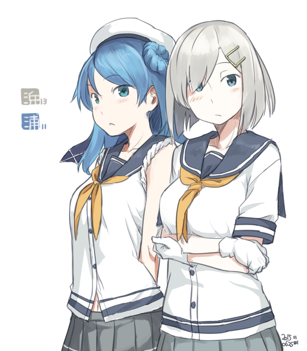 hamakaze and urakaze (kantai collection) drawn by kawashina_(momen_silicon)