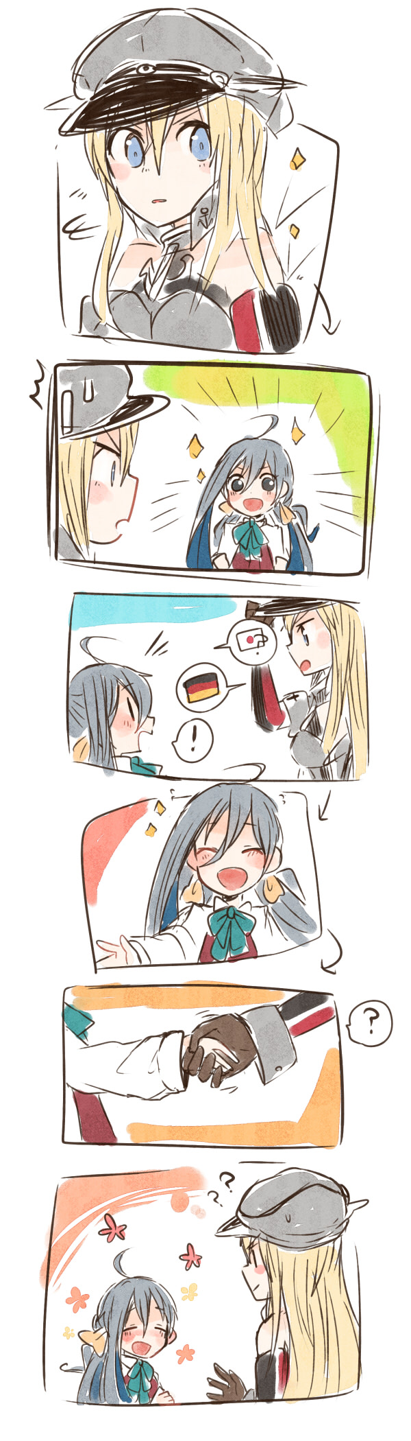 bismarck and kiyoshimo (kantai collection) drawn by itomugi-kun