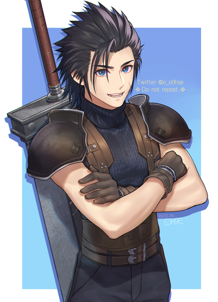 zack fair (final fantasy and 2 more) drawn by ohse