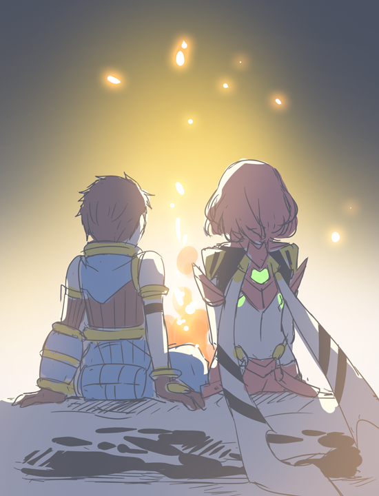 pyra and rex (xenoblade chronicles and 1 more) drawn by mizuki_riko