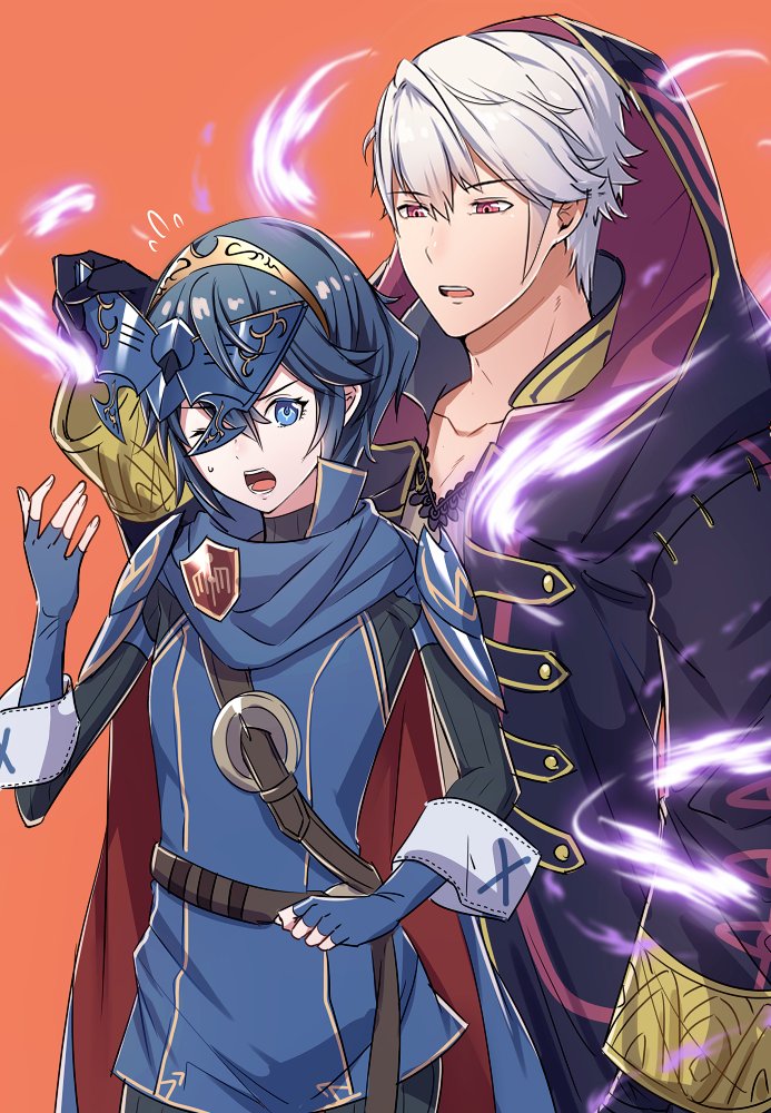 lucina and male robin (fire emblem and 1 more) drawn by ameno_(a_meno0)