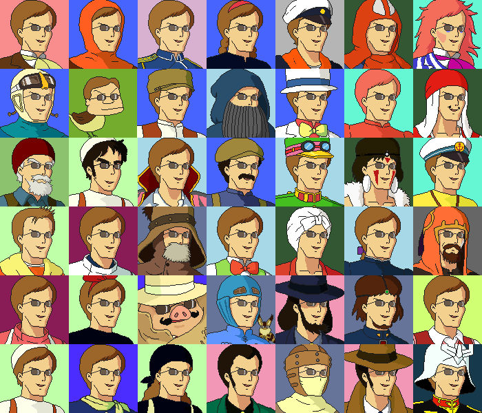 char aznable, kiki, san, howl pendragon, ogino chihiro, and 22 more (gundam and 11 more) drawn by hiyo_226