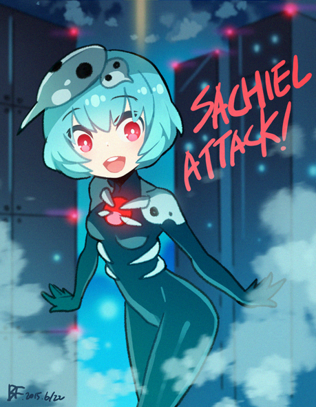 ayanami rei and sachiel (neon genesis evangelion) drawn by bf._(sogogiching)