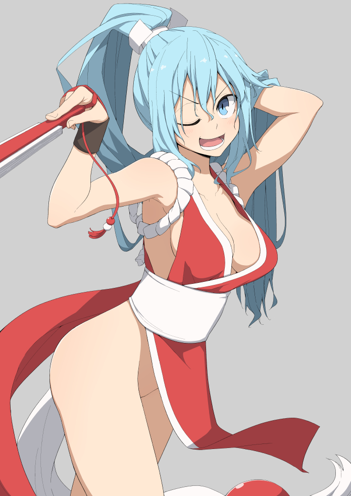 aqua and shiranui mai (kono subarashii sekai ni shukufuku wo! and 2 more) drawn by salpin