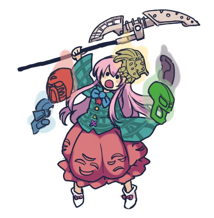 hata no kokoro (touhou and 2 more) drawn by terrajin