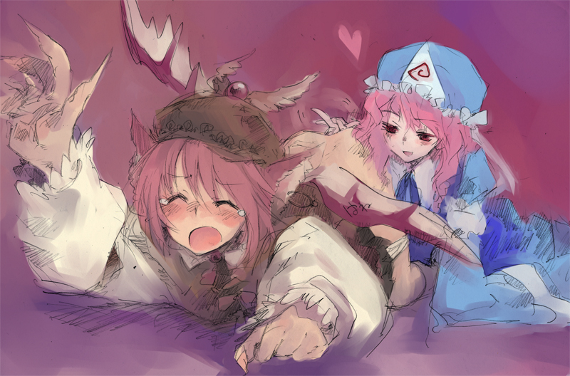 saigyouji yuyuko and mystia lorelei (touhou) drawn by ikuhana_niiro