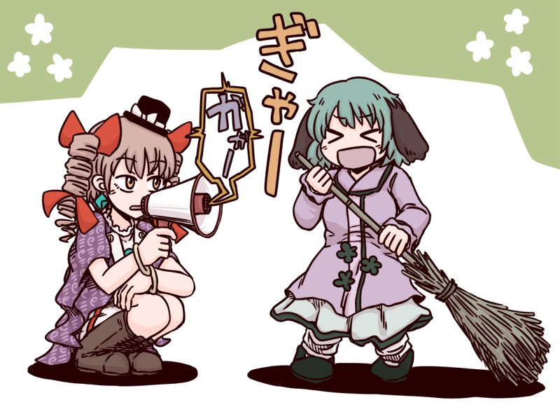 kasodani kyouko and yorigami jo'on (touhou) drawn by jiru_(jirufun)