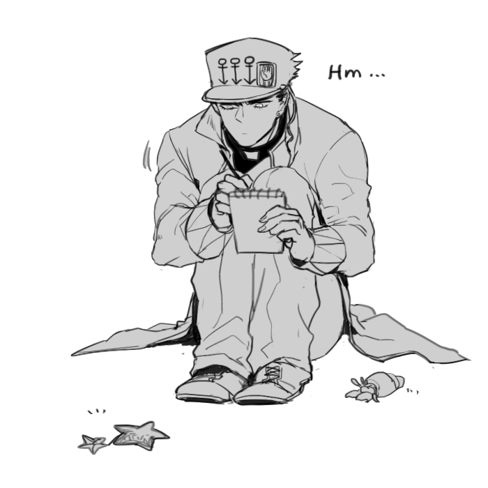 kujo jotaro (jojo no kimyou na bouken and 1 more) drawn by hahihu1782