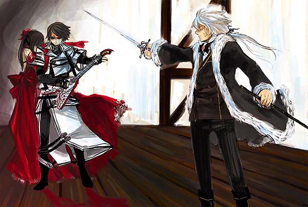 hiver laurant, michele malebranche, and revo (sound horizon and 1 more) drawn by fuse_(xiayu)