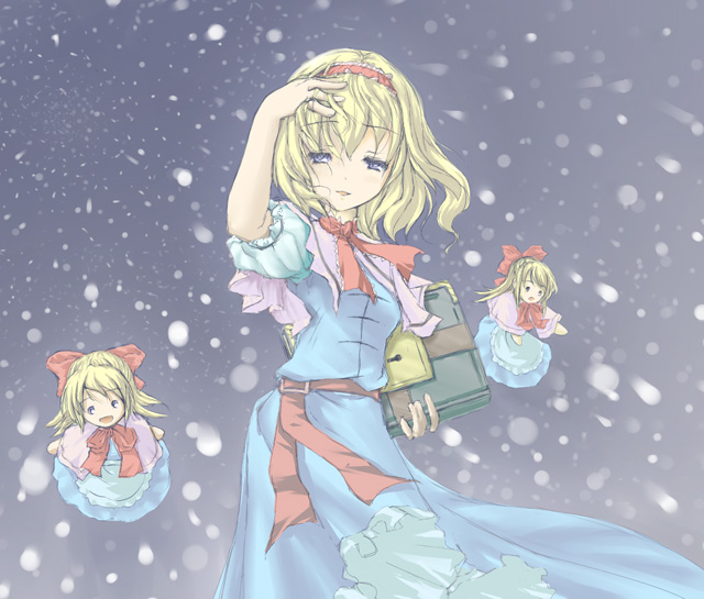alice margatroid, shanghai doll, and hourai doll (touhou) drawn by satou_takeshi