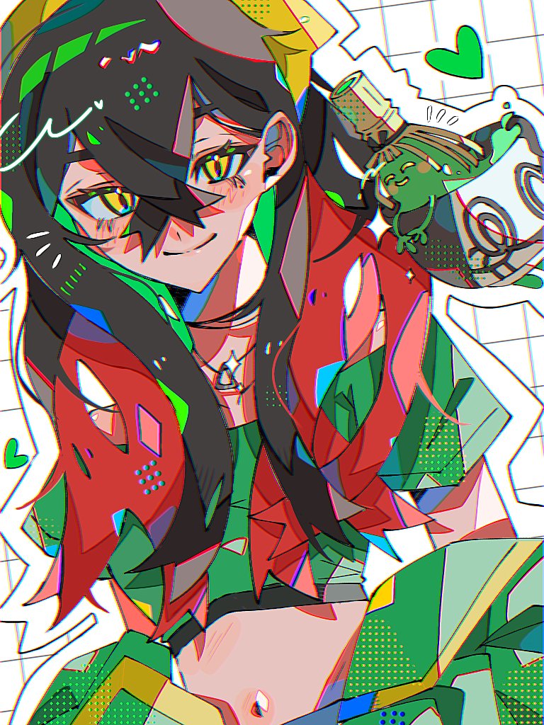 carmine and sinistcha (pokemon and 1 more) drawn by hami_(3hm6gebdf619771)