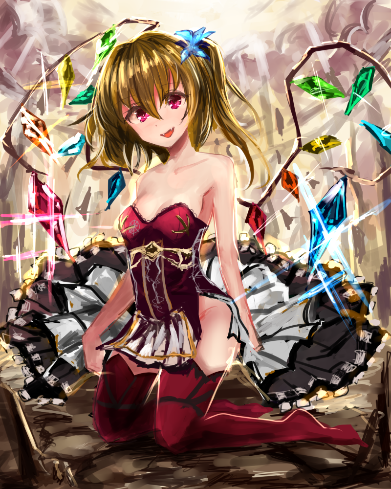 flandre scarlet (touhou) drawn by moruchi_(rinaka_moruchi)