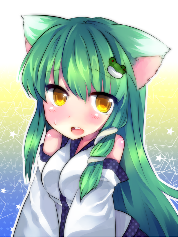 kochiya sanae (touhou) drawn by amo_(shibu3) and mikan_(ama_no_hakoniwa)