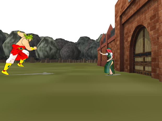 hong meiling and broly (touhou and 2 more) drawn by tane_(nico6324344)