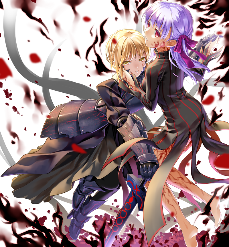 artoria pendragon, saber alter, matou sakura, and dark sakura (fate and 2 more) drawn by ne-on