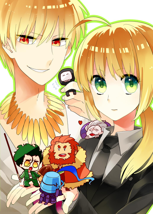 artoria pendragon, saber, iskandar, diarmuid ua duibhne, gilles de rais, and 3 more (fate and 1 more) drawn by gum_(gmng)