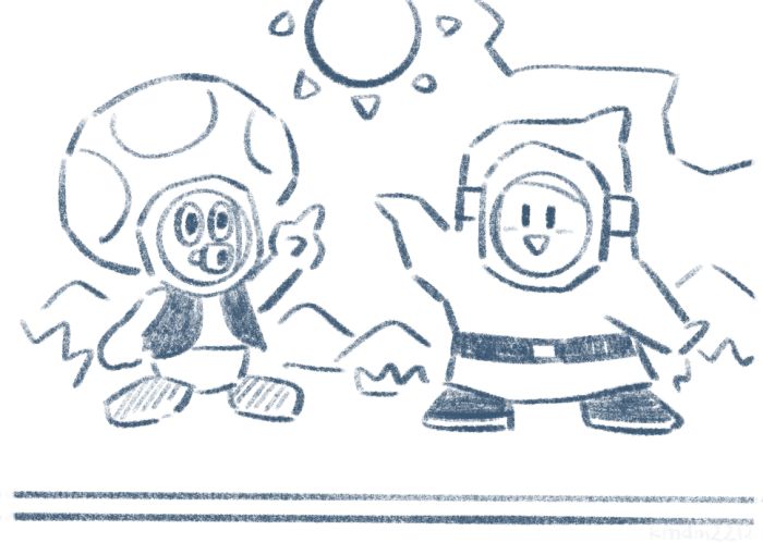 toad, yellow toad, and snifit (mario and 2 more) drawn by dama8457