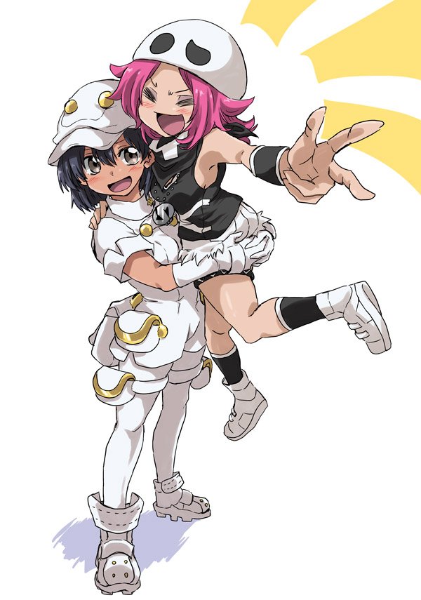 aether foundation employee and team skull grunt (pokemon and 1 more) drawn by unya