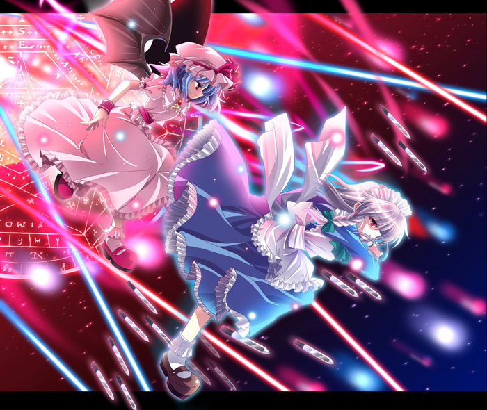 remilia scarlet and izayoi sakuya (touhou and 1 more) drawn by capura_lin