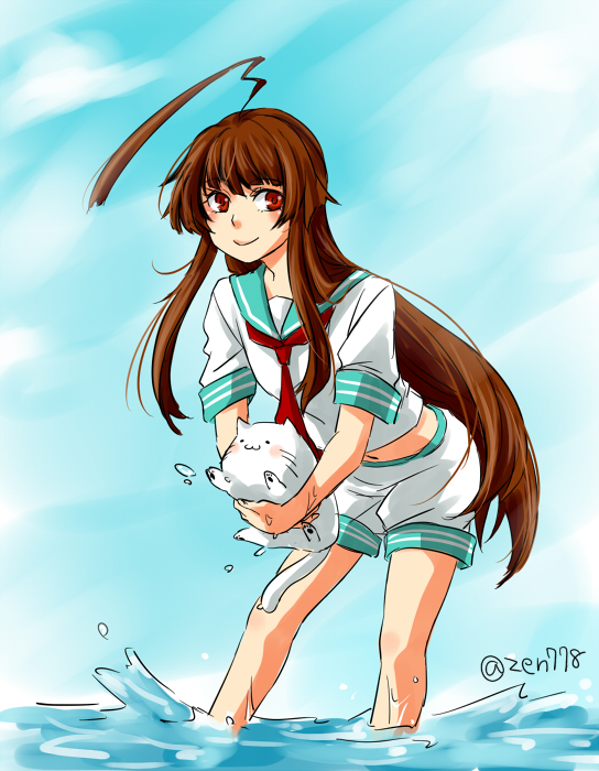 admiral, kuma, and non-human admiral (kantai collection) drawn by hyuga_zen