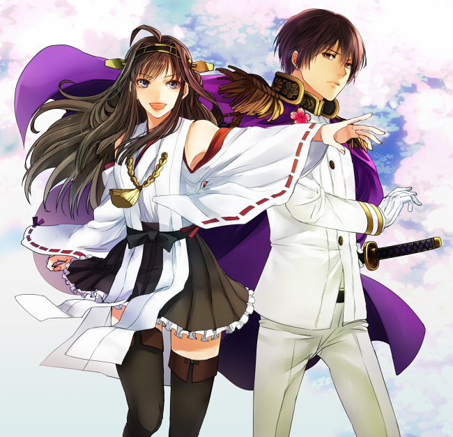 kongou and japan (kantai collection and 1 more) drawn by kanameyura