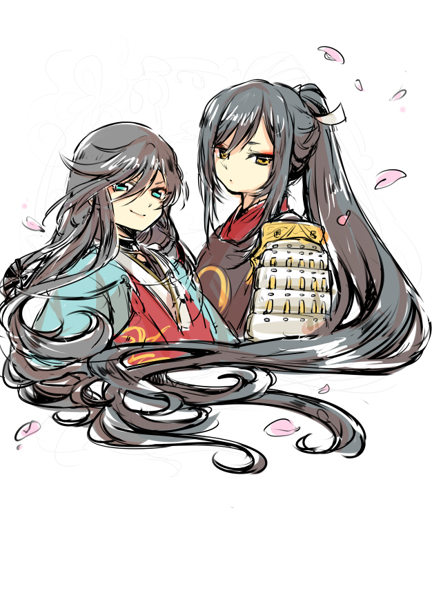 izumi-no-kami kanesada and tarou tachi (touken ranbu) drawn by tobi_(one)