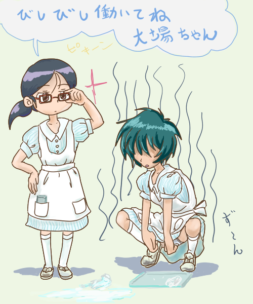 kuga kokage and ooba tsukiyo (sketchbook full colors) drawn by asahiruban