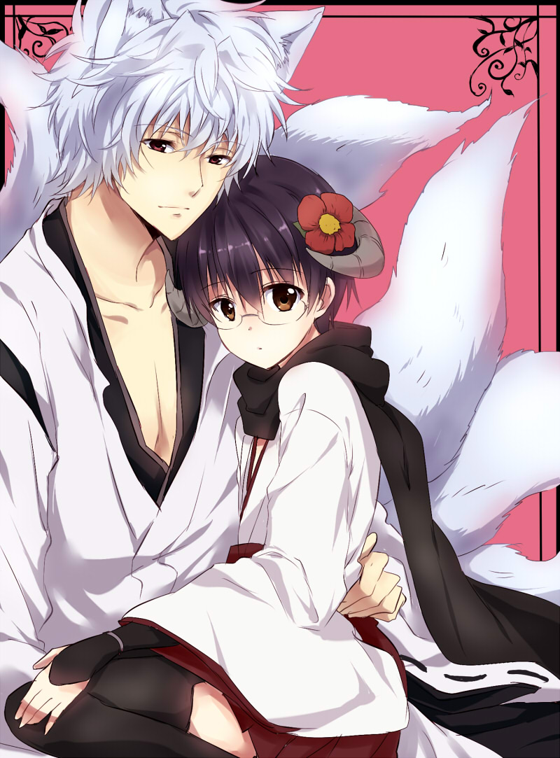sakata gintoki, shimura shinpachi, shirakiin ririchiyo, and miketsukami soushi (gintama and 1 more) drawn by maruki_(punchiki)