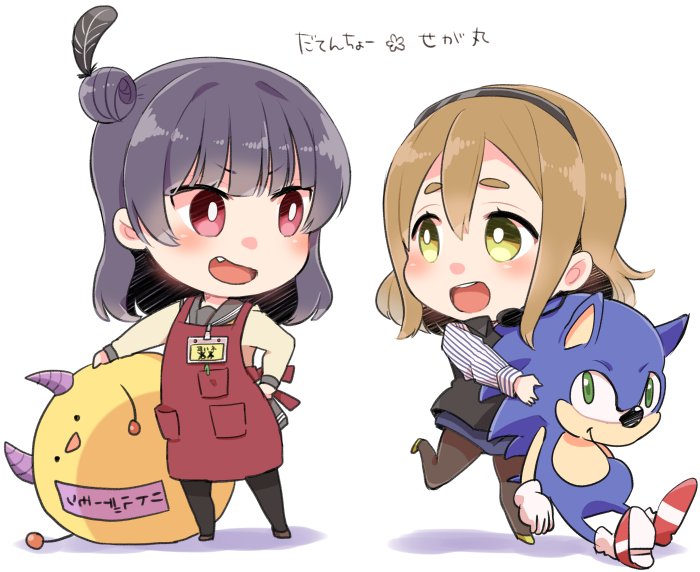 sonic the hedgehog, tsushima yoshiko, kunikida hanamaru, and gema (love live! and 3 more) drawn by izumi_kirifu