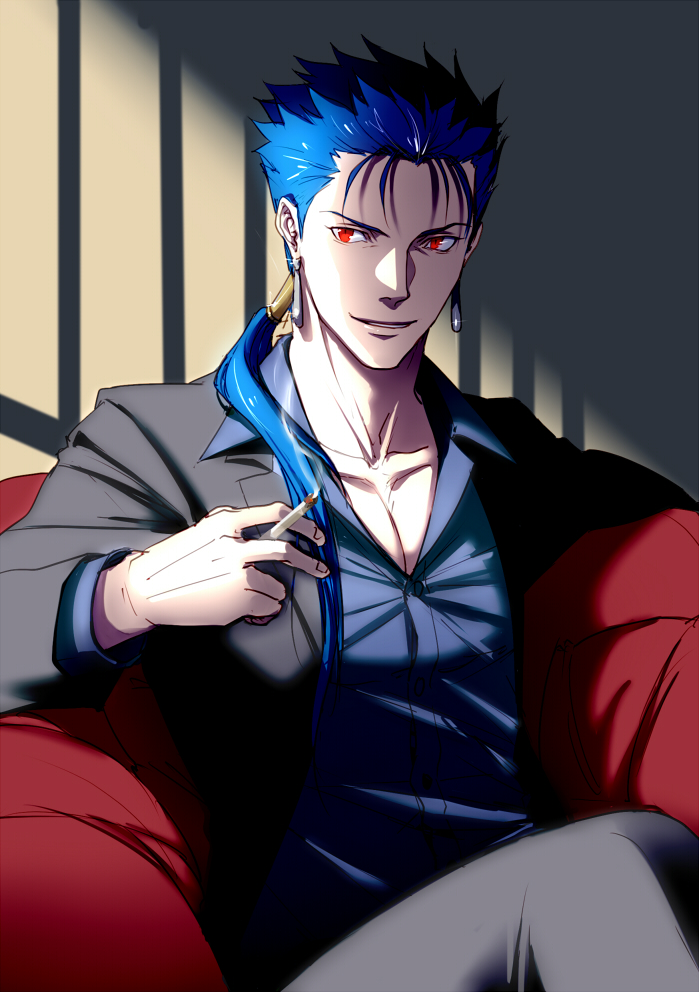 cu chulainn (fate and 1 more) drawn by eilinna