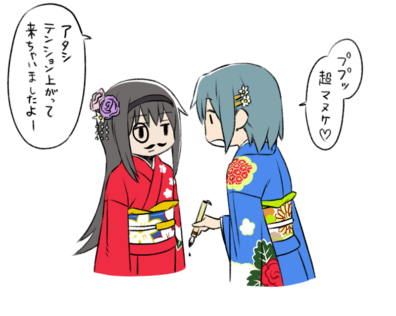 akemi homura and miki sayaka (mahou shoujo madoka magica) drawn by oda_takayuki