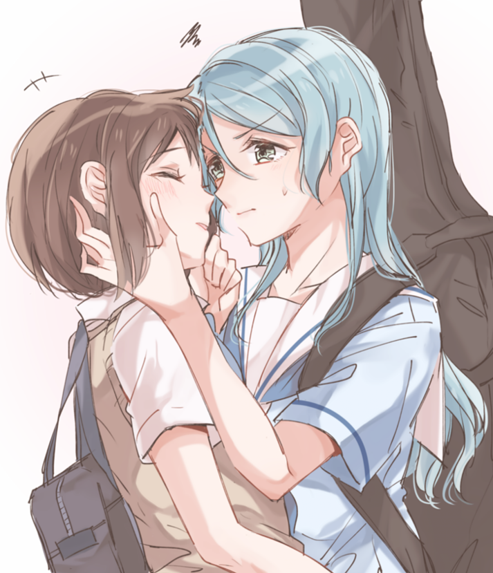 hikawa sayo and hazawa tsugumi (bang dream!) drawn by lemon_(lmn826)