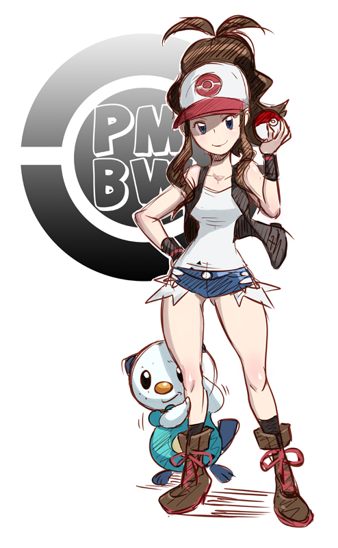 hilda and oshawott (pokemon and 1 more) drawn by butcha-u