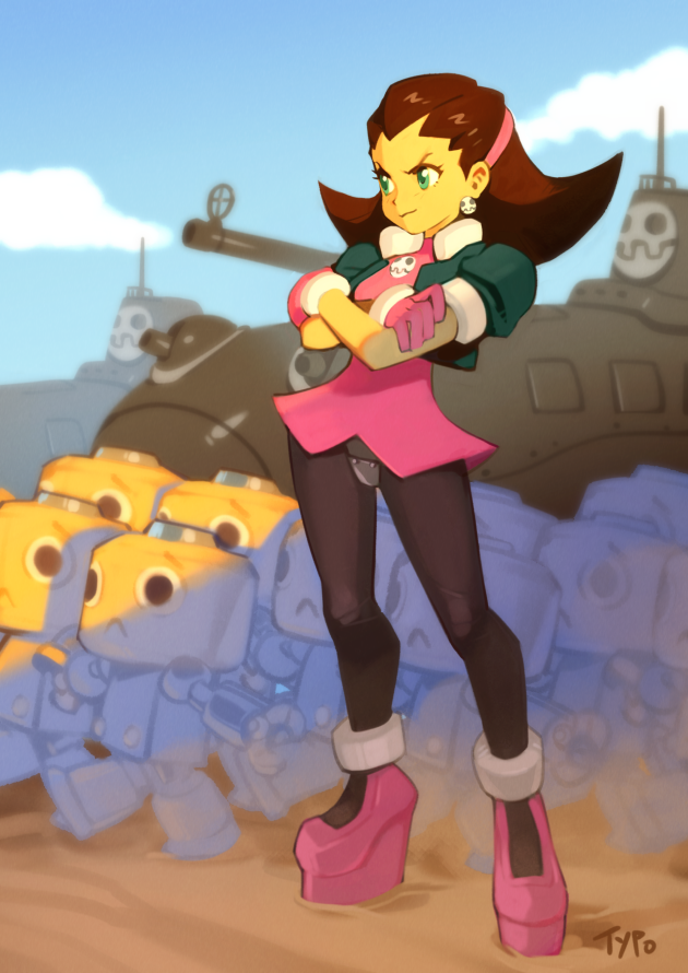 tron bonne and servbot (mega man and 1 more) drawn by optionaltypo