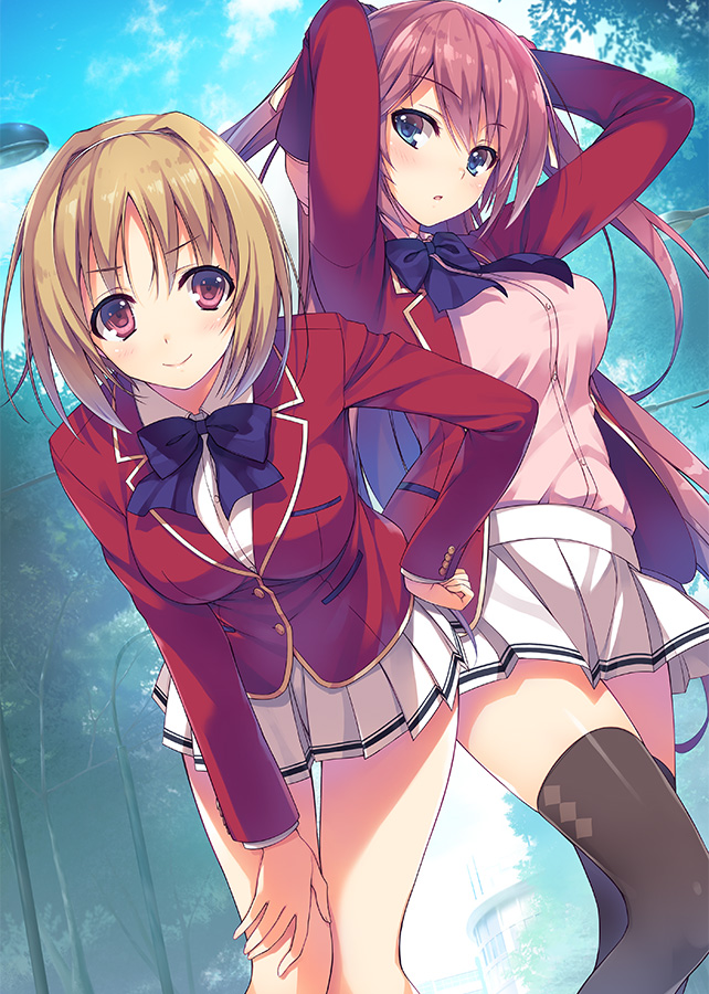 kushida kikyou and sakura airi (youkoso jitsuryoku shijou shugi no kyoushitsu e) drawn by tomose_shunsaku