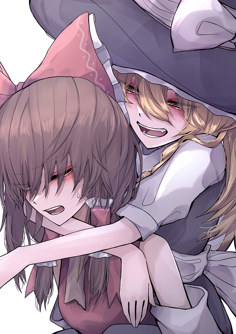 hakurei reimu and kirisame marisa (touhou) drawn by 33_gaff