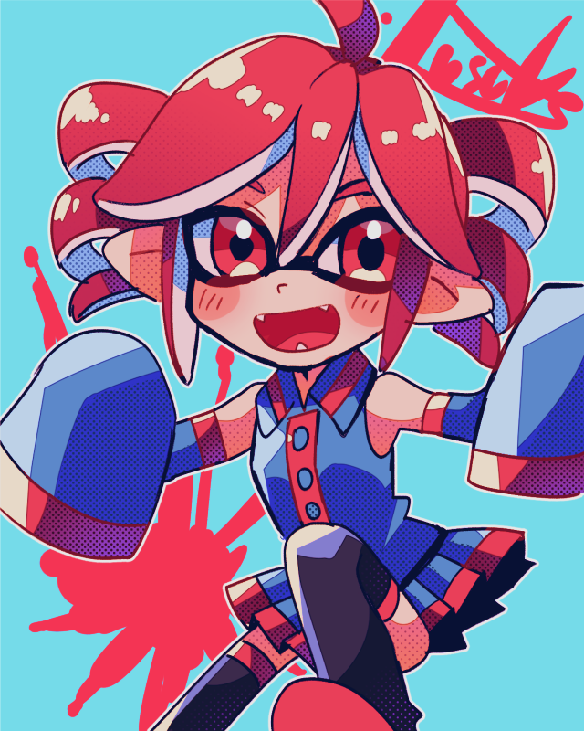 kasane teto (splatoon and 1 more) drawn by yuusuke-kun