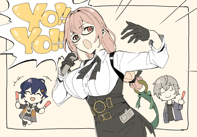 belle, wise, and tsukishiro yanagi (zenless zone zero) drawn by chakku_kanda
