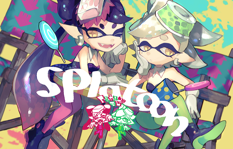 callie and marie (splatoon and 1 more) drawn by hou_(ppo)