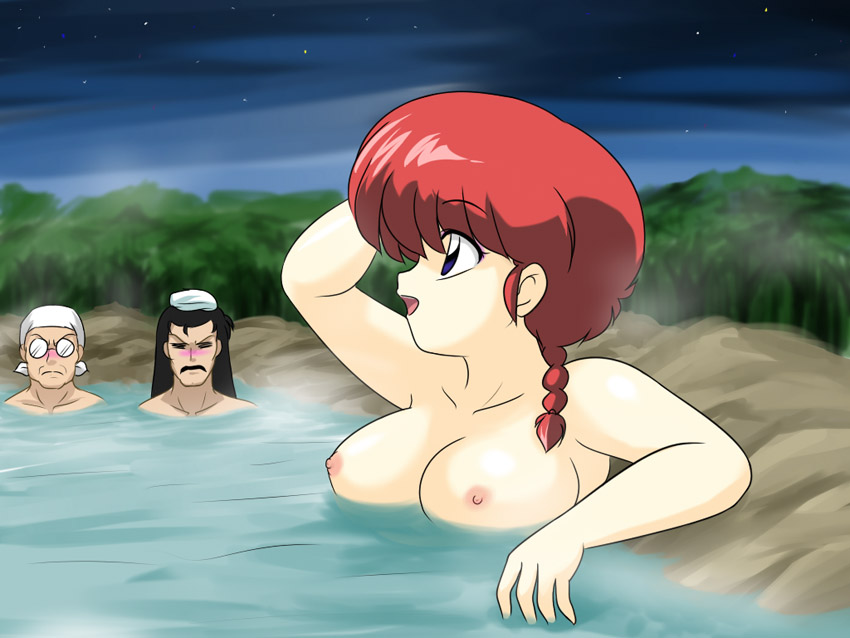 ranma-chan, saotome genma, and tendou souun (ranma 1/2) drawn by kj_(k777)