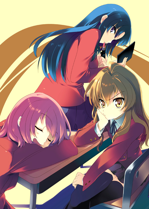 aisaka taiga, kawashima ami, and kushieda minori (toradora!) drawn by tatami_to_hinoki